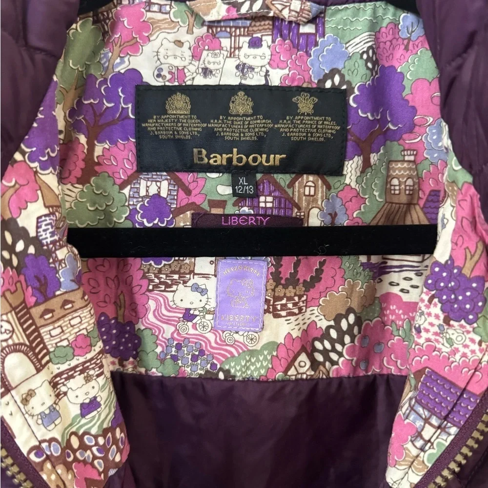 Barbour Liberty Hello Kitty Girls Quilted Vest Size XL 12/13 Rare Collab Y2K VTG